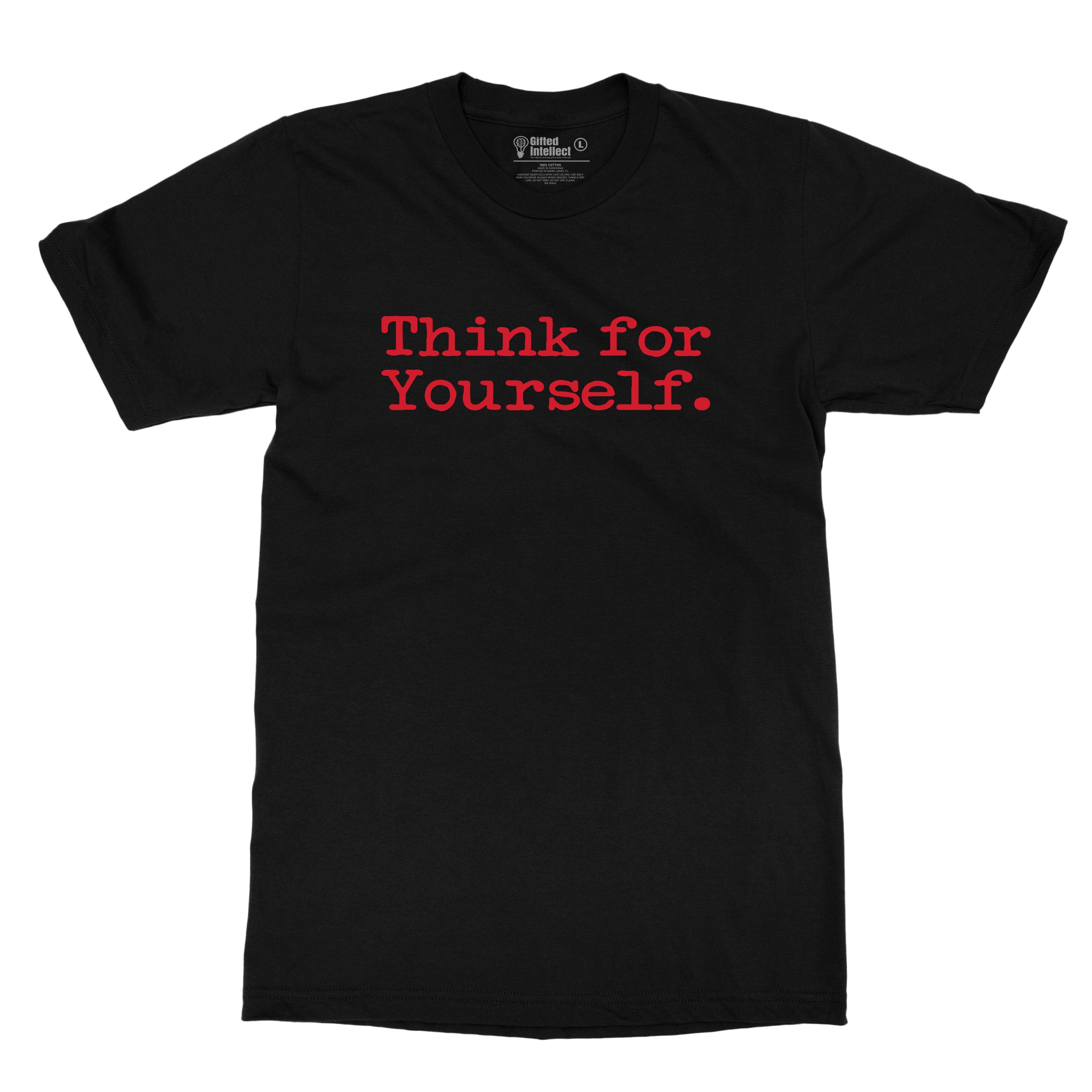 Think For Yourself - Typewriter Tee (Black/Red)