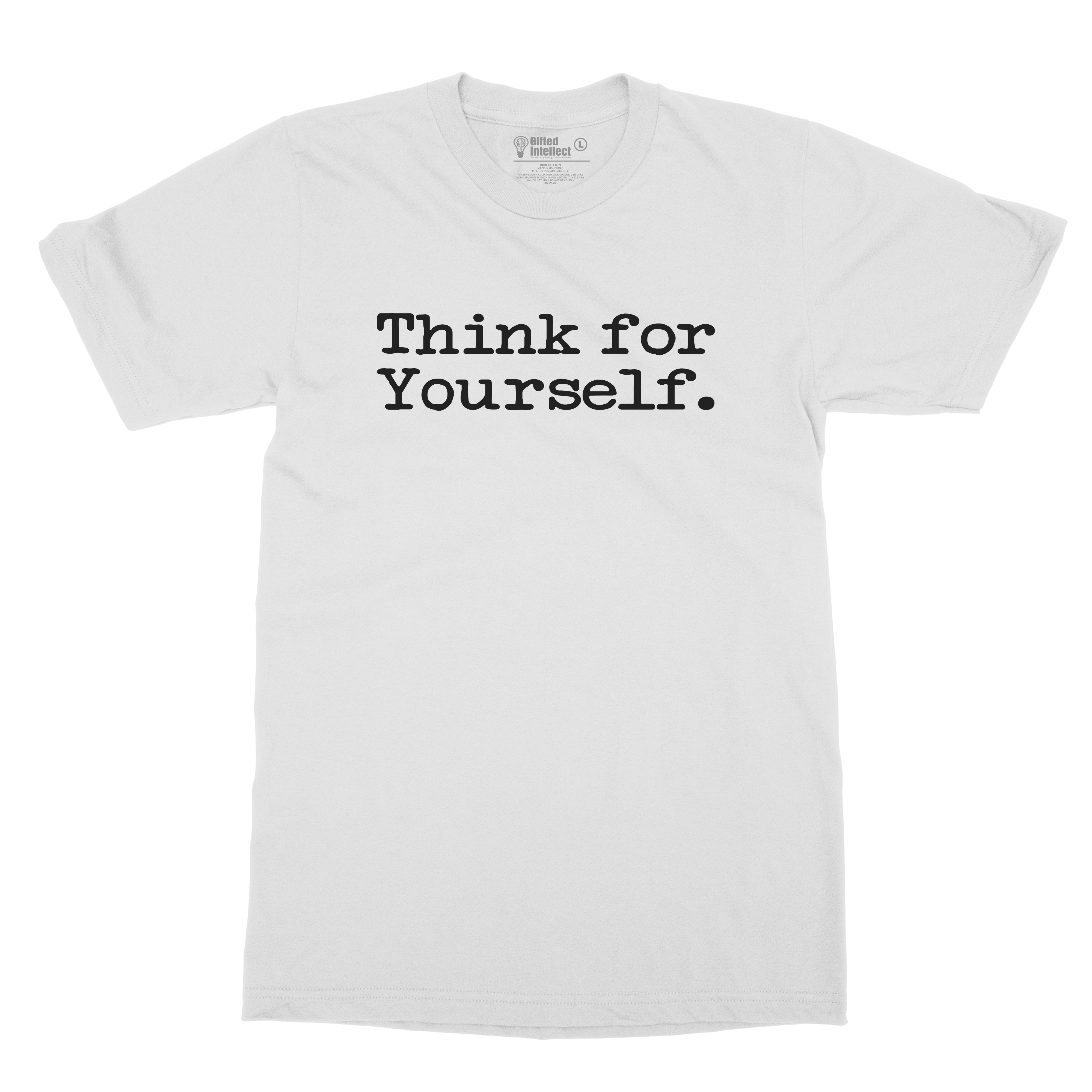 Think For Yourself - Typewriter Tee (White/Black)